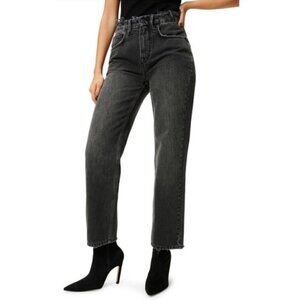 Good American 90s Duster Straight Leg Jeans Black250 18 NWT‎